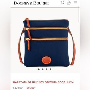 Dooney and Bourke Nylon North South Triple Zip Crossbody Bag